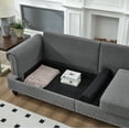 thumbnail image 5 of Modular Sectional Sofa with Hidden Storage, Upholstered Small Couch with Nailhead, Comfy Cloud Couch with Solid Wood Legs for Living Room, Grey, 5 of 8