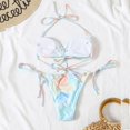 thumbnail image 3 of Womens Bikinis Two-Piece Tie-Dye Knotting Push-Up Padded Bra Bikini Swimwear Beachwear, 3 of 8