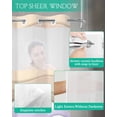 thumbnail image 4 of No Hook Shower Curtain with Snap-in Liner, Purple Ombre Stripe Waterproof Fabric Bathroom Curtains, Abstract Summer Beach Coastal Bath Curtains & Mesh Top Window Stall 48"x72", 4 of 6