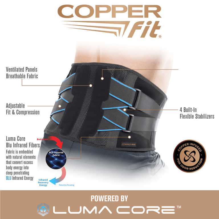 Copper Fit Dual Action Back Brace, Black, 30"-50" Waist photo 2