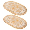 thumbnail image 3 of Juego de posavasos y manteles individuales de PVC con diseño de glamour dorado para decoración de cocinas ovaladas para bodas y restaurantes, 3 of 8