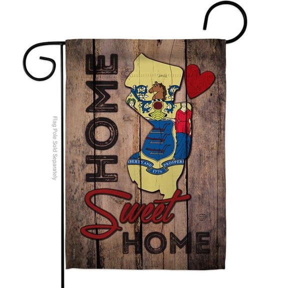 Ornament Collection G191150-BO 13 x 18.5 in. State New Jersey Home Sweet American State Vertical Garden Flag with Double-Sided House Decoration Banner Yard Gift