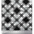 thumbnail image 1 of Soimoi Velvet Fabric Diagonal Check Print Fabric by The Yard 58 Inch Wide, 1 of 3