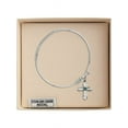 thumbnail image 3 of 6 1/4 inch Round Eye Hook Bangle Bracelet w/ Cross medal charm w/ May Green Swarovski Crystal, 3 of 3