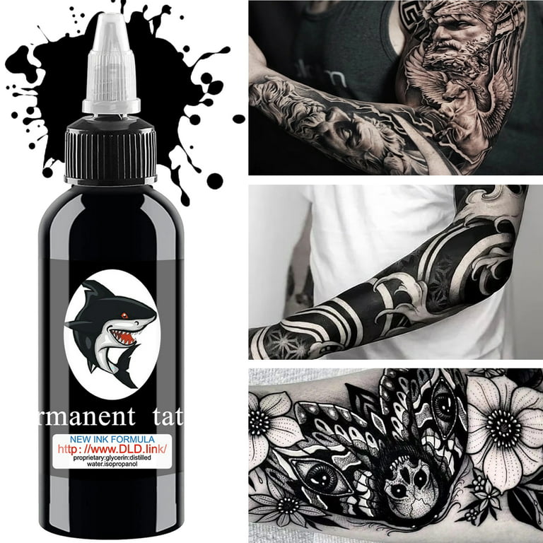 Baodeli - 1 botella de tinta de tatuaje súper negra, tribal