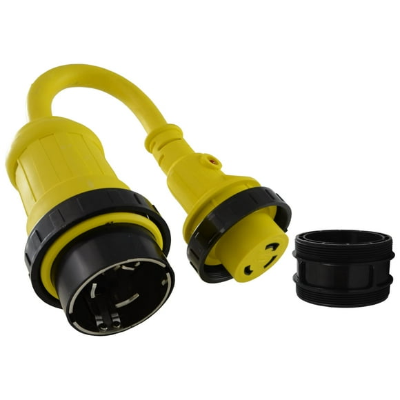 Conntek Marine Shore Pigtail Adapter Cord 50 Amp 125 Volt Shore Male Plug to 30 Amp Shore Female Connector