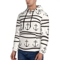 thumbnail image 3 of Uemuo Anchors and Ropes Pattern Men's Hoodie - Casual Pullover Hoodie with Kangaroo Pocket, Stylish Hooded Sweatshirt for Everyday Wear-Large, 3 of 7