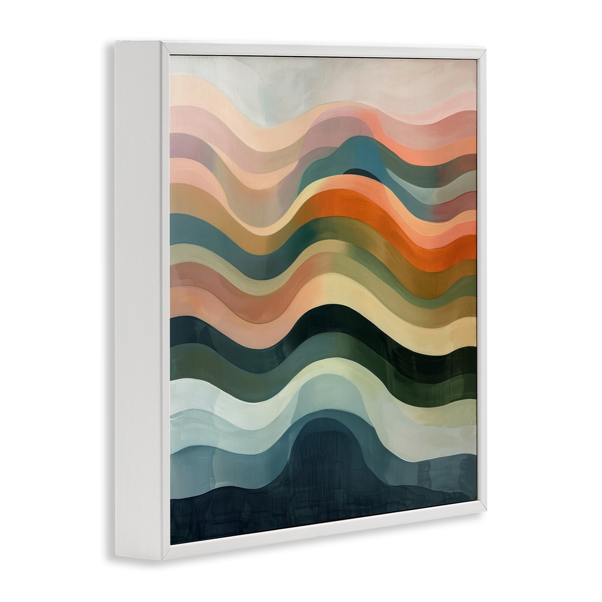 Stupell Industries Fluid Dynamics Pattern Abstract Painting White Framed Art Print Wall Art, 12 x 12