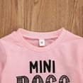 thumbnail image 3 of Bmnmsl Little Girl Sets Long Sleeve Letter Round Neck Top Leopard Printed Pant Hair Band, 3 of 5