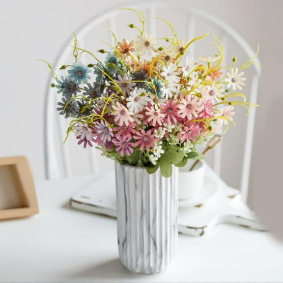 ZOELNIC 6pcs Wildflowers Silk Artificial Flowers Outdoor Fake Daisy UV Resistant Wild Flower Bouquets Bulk Faux Plants Plastic Greenery for Decoration vase Floral Arrangements Home Decor