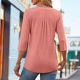 thumbnail image 3 of Women's V Neck Ruffle Detail T Shirt Casual Sleeve Top for Summer Outdoor Home Wear with Jeans Or Pants Casual T Shirt for Women Women Athletic T Shirts Medium Women Shirt Women T Shirt Long, 3 of 5