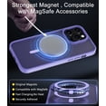 thumbnail image 5 of for iPhone 12 Pro Max Case Compatible with MagSafe, Translucent Matte Shockproof Phone Case Cover - Purple, 5 of 7