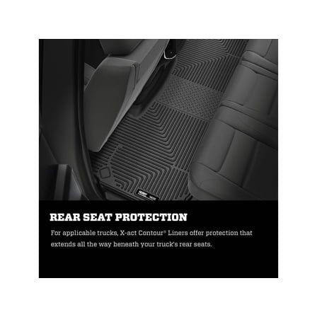 Husky Liners 53601 X-Act Contour Second Row Floor Liner Black Fits 2009-2024 Dodge Ram 1500 Crew Cab, 2010-2018 Ram 2500/3500 Crew Cab w/ Auto or Manual Transmission