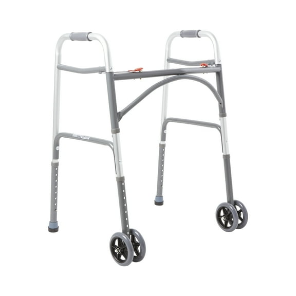 McKesson Steel Folding Walker, 500 lbs Weight Capacity, Adjustable Height, 1 Ct