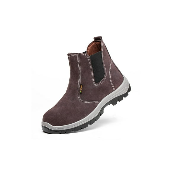 UKAP Chaussures de Sécurité pour Hommes Bottes de Travail en Acier Bottes de Protection Isolées Bottes d'Extérieur Indestructibles Brun 5,5