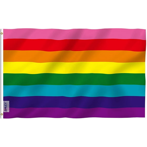 Anley Fly Breeze 3x5 Foot Original 8 Stripe Rainbow Flag - Historical Gay LGBT Flags Polyester with Brass Grommets 3 X 5 Ft