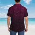thumbnail image 4 of Balery Dark Purple Glitter Camisas hawaianas de manga corta para hombre, camisas playeras de corte holgado, camisas de vacaciones con botones,XX-Large, 4 of 7