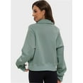 thumbnail image 2 of Womens Half Zip Sweatshirts Cropped Long Sleeve Hoodies Oversized Quarter Zip Up Pullover Tops, 2 of 6