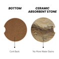 thumbnail image 3 of Round Ceramic Car Coasters 2 Pack Absorptive Clean Cork Bottom For Anti-Slip Use On Most Cars Sandybrown Marble_4, 3 of 8
