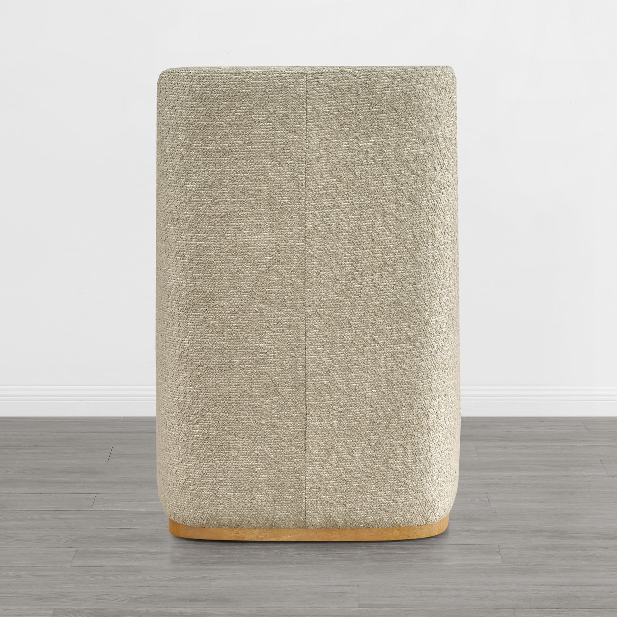Spruce & Spring Modern Upholstered Dining Chair with Hidden Casters & Wood Base Set of 2, Oatmeal