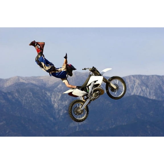 Laminated Freestyle Motocross FMX Seat Grab Photo Photograph Poster Dry Erase Wall Art