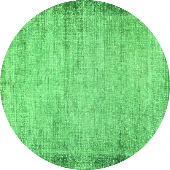 Ahgly Company Indoor Round Abstract Green Modern Area Rugs, 7' Round