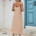 thumbnail image 6 of Summer Fashion Dresses for Women 2024 Plus Size Solid Color Elegant Suspender Dress, 6 of 8