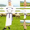 thumbnail image 4 of EnJoCho Kids Role Play Long Robe with Head Scarf Biblical Nativit𝗒 𝖲hepherd Wise Man Dress Up Outfit for Boys Girls Christmas Pageant Performance, 4 of 8