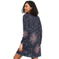 thumbnail image 2 of FORMRS Womens Long Sleeve Nightgowns Crew Neck Sleep Shirt Soft Pajamas Sizes S-3XL, Red and White Fireworks Pattern, 2 of 8