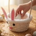 thumbnail image 4 of Handmade Easter Bunny Shaped Tote Basket – Woven Rabbit Basket for Egg Hunt, Candy Holder, Spring Party Decoration, Gift Storage, 4 of 6