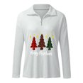 thumbnail image 1 of Femmes Mode Noël Imprimé Col V Manches Longues T-shirt Top Chemisier Pull-Over, 1 of 5