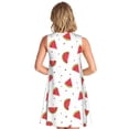 thumbnail image 2 of Bixox Hand Drawn Watermelon Print Women's Sleeveless A-Line Dress with Pockets, Casual Knee-Length Tank Dress for Summer-Large, 2 of 7