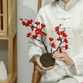 thumbnail image 3 of Artificial Plum Blossom Decorative Photo Props Faux Silk Flower Wedding Artificial Bouquet for Office, 3 of 7