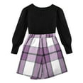 thumbnail image 7 of Fsqjgq 2T Girl Clothes Trendy Girls Clothes Girl Skirt Sets 2 Piece Outfits Square Neck Jacquard Puff Sleeve Tops Plaid Mini Skirt Shorts Fall Winter Clothes Baby Girl Outfits Kids Sets Size 100, 7 of 7
