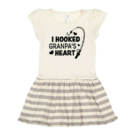 

Inktastic I Hooked Granpa s Heart with Fishing Rod Gift Toddler Girl Dress