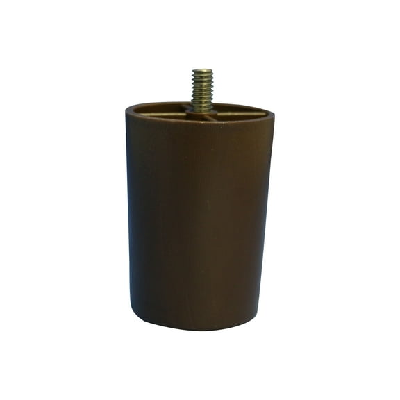 FR Brown Plastic Furniture Leg 3" Tall, 2" Diameter, 5/8" Hanger Bolt Set of 4