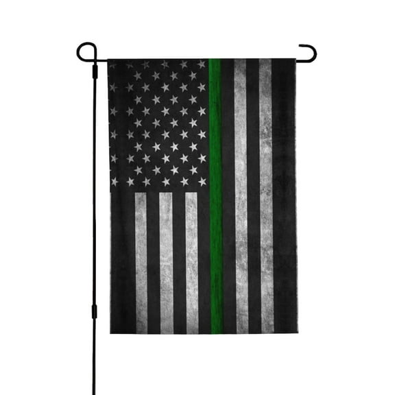 Thin Green Line Flag Garden Flag 28x40 Double Sided Large Stained House Yard Flag For Outside Porch Lawn Decor