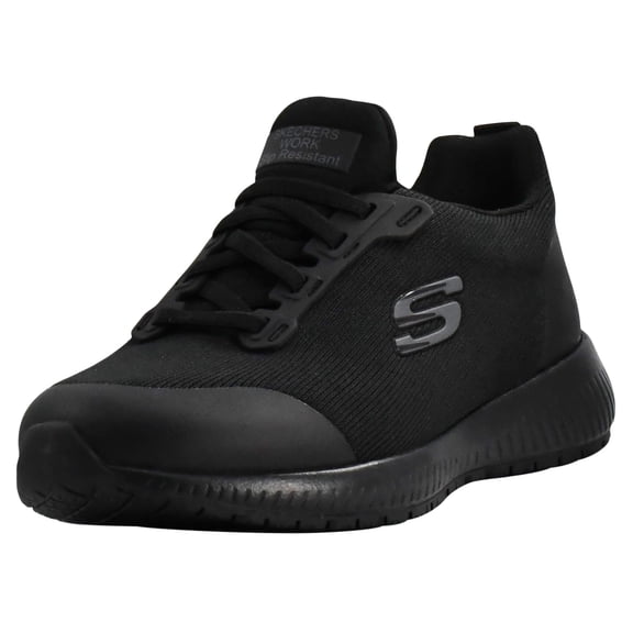 Skechers Women Squad Food Service Slip-Resistant Shoes, Relaxed Fit with a Lace-Up Front