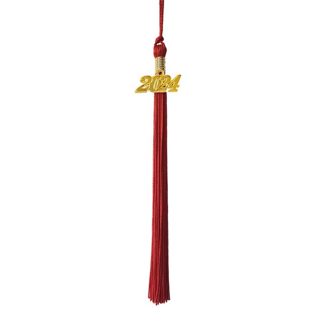 Colgante de borla de graduación Chicmine 2024, de colores vibrantes y bonito, hecho a mano en poliéster, ideal para decorar fiestas.