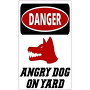 3in x 5in Danger Angry Dog on Yard Magnet Vinyl Magnetic Animal Sign