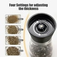 thumbnail image 6 of Gnmfd Manual Pepper Grinder Stainless Steel Glass Bottle Spice Mill Adjustable Coarseness, Sea Salt Pepper Powder Seasoning Container for Kitchen Cooking, One Hand Operation Home Use, 6 of 6