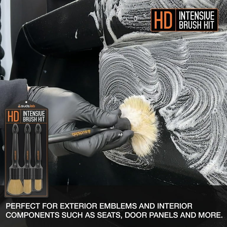 Car Detailing Brush Kit Boar Hair Automotive Interior Exterior Detail Brush  Set factory and manufacturers