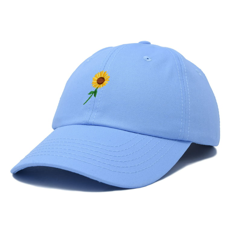 DALIX Sunflower Hat Womens Floral Baseball Cap in Light Blue