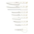 thumbnail image 2 of Farberware 15-Piece Triple Riveted Knife Block Set, High Carbon-Stainless Steel Kitchen Knives, Razor-Sharp Knife Set with Wood Block, White and Gold, 2 of 2