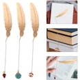thumbnail image 3 of 3pcs Classic Bookmarks Chinese Style Feather Modeling Bookmarks Book Page Marker Bag Hanging Pendant for Home Office Birthday Gift Reading Accessories (Assorted Color), 3 of 8