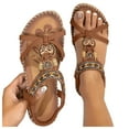 thumbnail image 5 of Adjustable Boho Sandals Women Flat Ankle Strap Summer Dressy Shoes, 5 of 9
