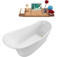 thumbnail image 3 of 59" Streamline N820-IN-PBR Soaking Freestanding Tub and Tray With Internal Drain in Polished Brass, 3 of 7