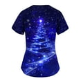 thumbnail image 3 of Holiday Savings! Titcea Christmas Scrub Tops Women Christmas Tree Printed Short Sleeved V Neck Nursing Uniforms with Pockets Loose Comfort Scrub Shirts, 3 of 3