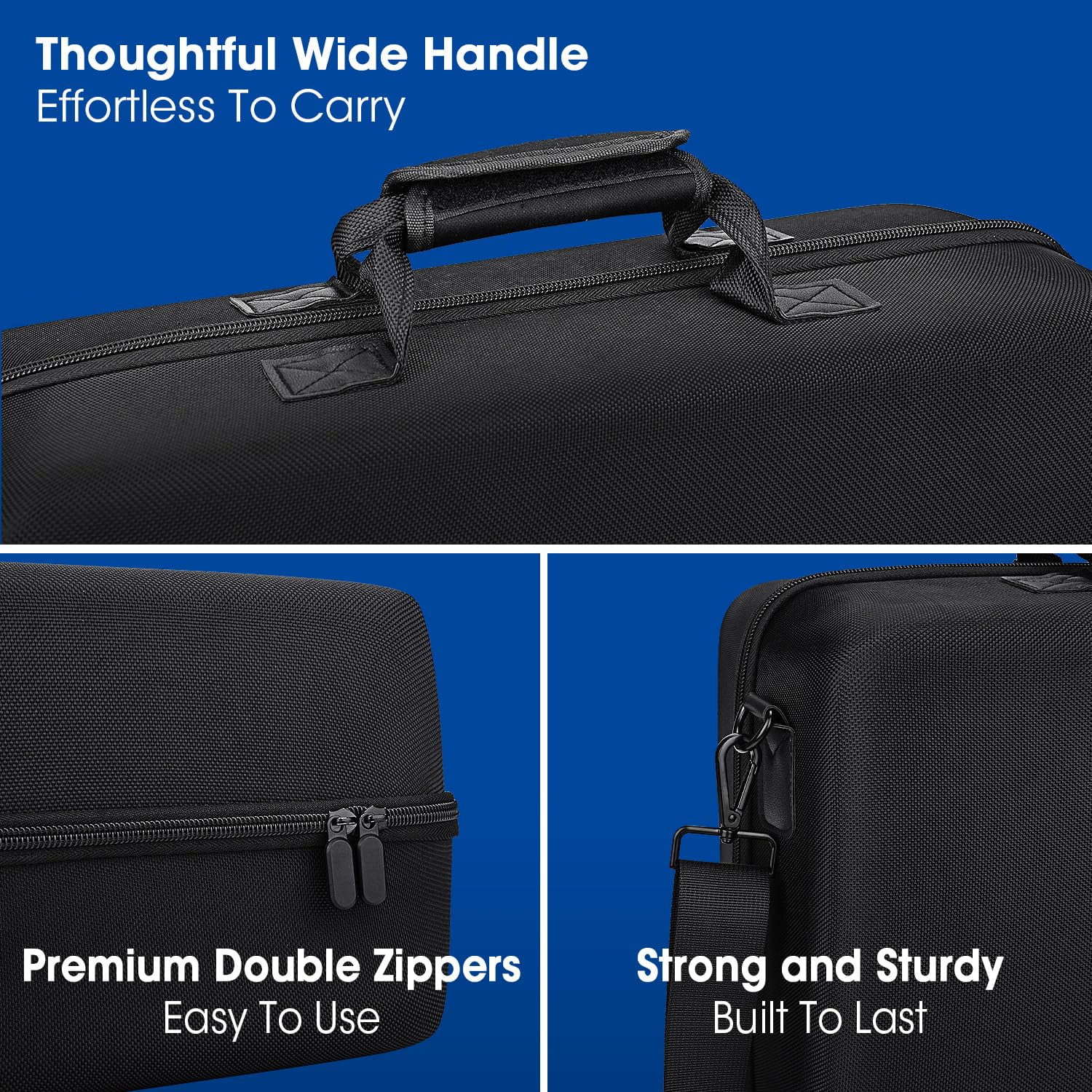 Myecovie Carrying Case for PS5 & Controllers EVA Hard Shell Carying Box Waterproof &.Shockproof Caring Box for PS5 PS4 Console Controlers, Black