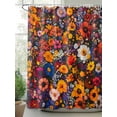 thumbnail image 2 of Spring Flowers Shower Curtain Set, Waterproof Shower Curtains for Bathroom, Daisy Yellow Blue Flower Retro Painting Washable Fabric Cloth Bath Curtain for Bathtub Decoration with Hooks 72x78 Inches, 2 of 6